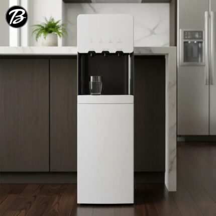 Dispenser de agua digital frío/calor vertical con conexión directa a red y diseño moderno.