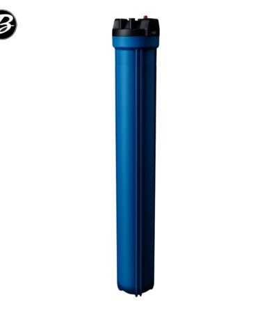 Carcasa portafiltro de agua azul 20 x 2.5 pulgadas con conexión NPT 3/4 para sistemas de ósmosis inversa y filtración domiciliaria