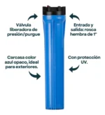 Carcasa Portafiltro De Agua 20 X 2.5 Pulgadas Npt 3/4 - Image 4