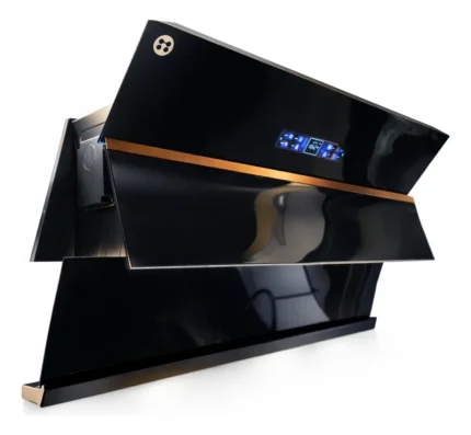 Campana extractora inteligente negra S9005 con panel de vidrio templado