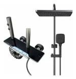 Columna de Ducha Inteligente Monocomando panel digital grande Negro MS084