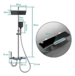 Columna de Ducha Inteligente Monocomando panel digital grande Negro MS084 - Image 5