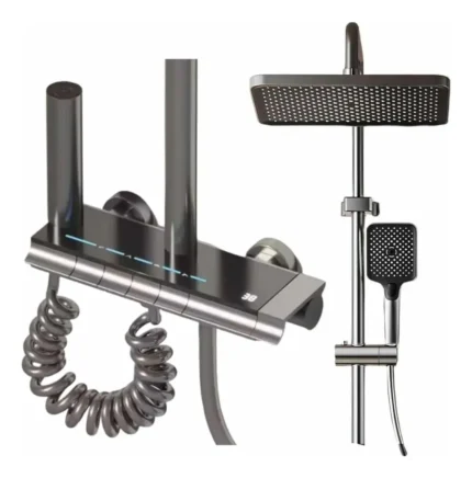 Columna de Ducha Inteligente Monocomando panel digital chico Gris MS083