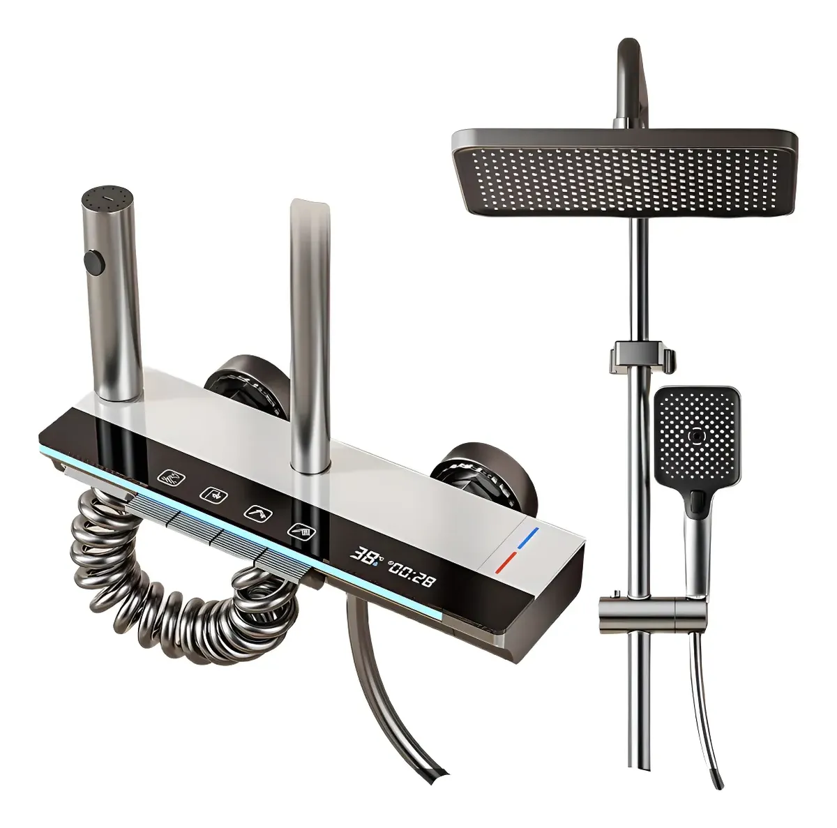 D_NQ_NP_2X_856432-MLA106295936928_022026-F Columna de Ducha Inteligente Monocomando panel digital grande blanco MS081 - Image 1