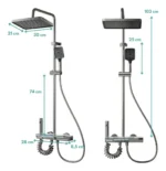 Columna de Ducha Inteligente Monocomando panel digital chico Gris MS083 - Image 5
