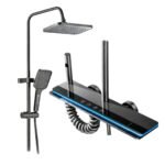 Columna de Ducha Inteligente Monocomando panel digital chico Gris MS082