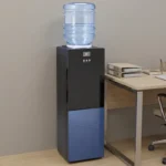 DISPENSER DE AGUA FRÍA Y CALIENTE CON COMPRESOR para BIDON AZUL Y NEGRO CON PUERTA