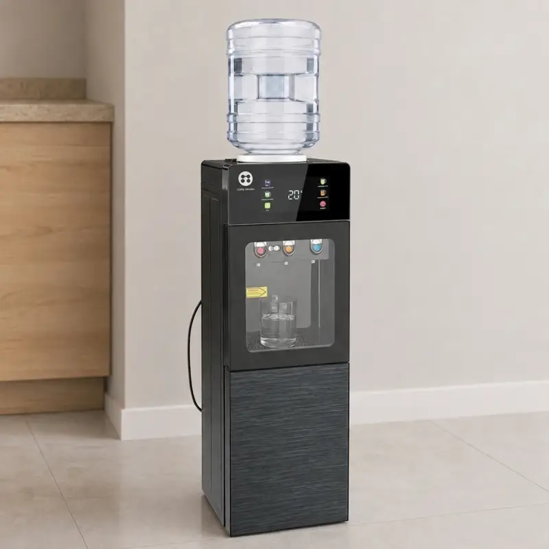 Dispenser-Negro-Panel-digital-10106-114 Dispenser compresor frio calor bidon panel digital gris y negro - Imagen 1