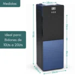 DISPENSER DE AGUA FRÍA Y CALIENTE CON COMPRESOR para BIDON AZUL Y NEGRO CON PUERTA - Image 5